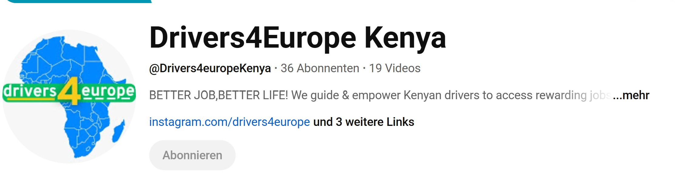 profil drivers4euope website youtube